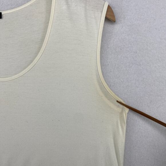 EILEEN FISHER Tank Top S Muscle Viscose Stretch Jersey Scoop Neck Off White USA - Picture 6 of 10